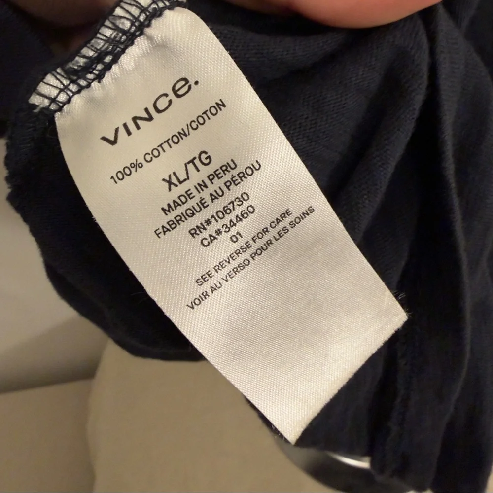 Vince Classic Slub Polo Short Sleeve Black - Men’s XL - Picture 5 of 5